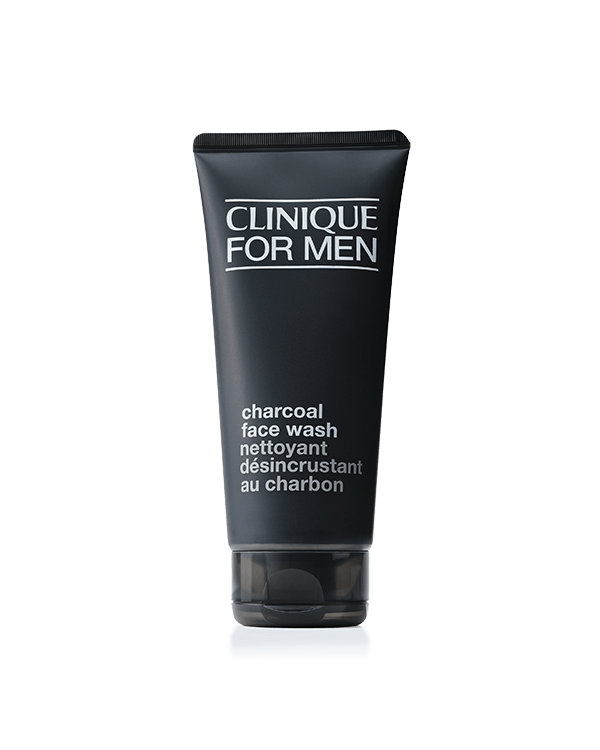 Clinique For Men™ Nettoyant désincrustant au charbon, Gel détoxifiant qui nettoie les pores en profondeur.